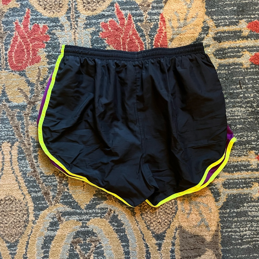 Nike Dri-Fit Black & Purple Athletic Shorts with Neon Accents - Picture 2 of 3
